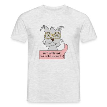 Mit Brille wär das nicht pasiert - Männer T-Shirt - Grau meliert - Vorne - AI Model Male 178 dark (178cm)