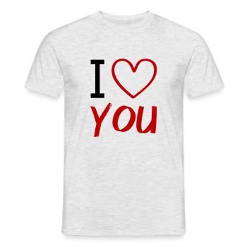 i love you - Men's T-Shirt - heather grey - Front - AI Model Male 178 dark (178cm)