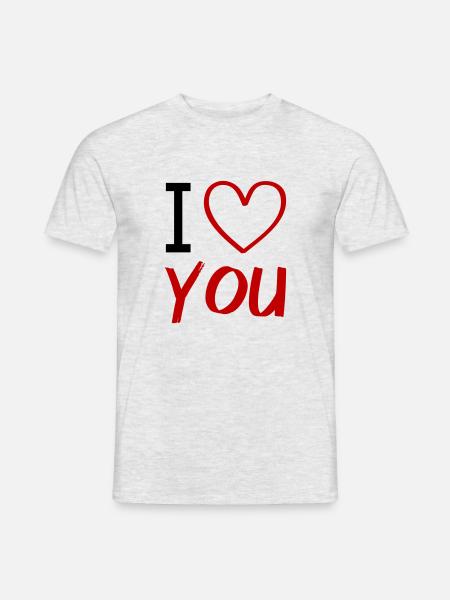 i love you - Männer T-Shirt - Grau meliert