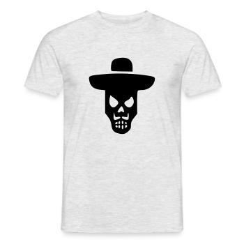 Pirate skull, skull with hat, mexico skull - Men's T-Shirt - heather grey - Front - AI Model Male 178 dark (178cm)