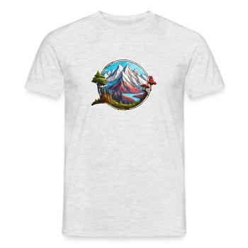 Mountain / Alps / Summit / Nature / Forest / Rock - Men's T-Shirt - heather grey - Front - AI Model Male 178 dark (178cm)