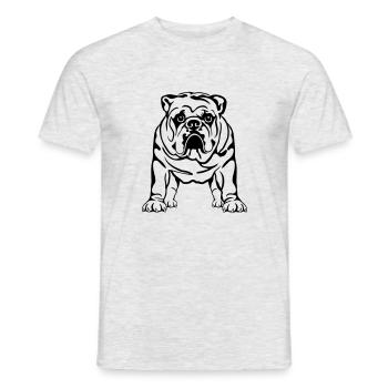 Englische Bulldogge extra für helle Untergründe - Männer T-Shirt - Grau meliert - Vorne - AI Model Male 178 dark (178cm)