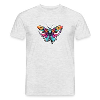 Motte / Tier / Insekt / Larve / Schädling - Männer T-Shirt - Grau meliert - Vorne - AI Model Male 178 dark (178cm)