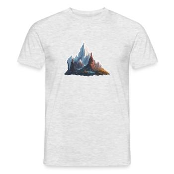 Mountain / Alps / Summit / Nature / Forest / Rock - Men's T-Shirt - heather grey - Front - AI Model Male 178 dark (178cm)