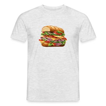 Sandwich / Sandwich / Nourriture / Épicerie - T-shirt homme - gris chiné - Devant - AI Model Male 178 dark (178cm)