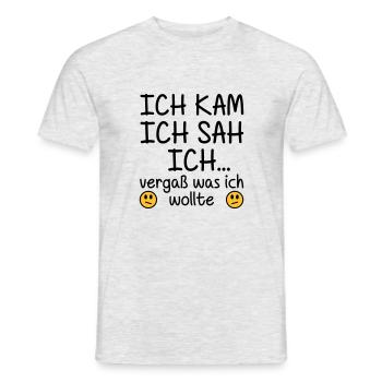 Ich kam, ich sah, ich - Männer T-Shirt - Grau meliert - Vorne - AI Model Male 178 dark (178cm)