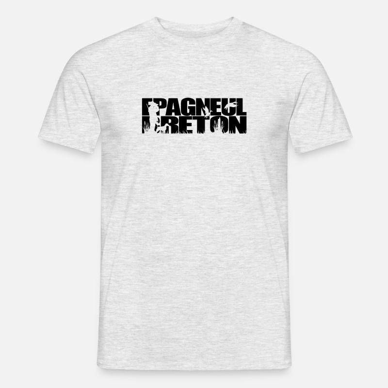 EPAGNEUL BRETON Jagdhund Jagdhunde Wilsigns - Männer T-Shirt - Grau meliert