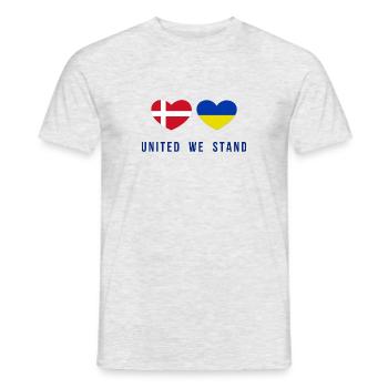 Unis nous sommes le Danemark et l’Ukraine - T-shirt homme - gris chiné - Devant - AI Model Male 178 dark (178cm)