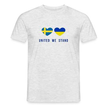 Unis nous sommes la Suède et l’Ukraine - T-shirt homme - gris chiné - Devant - AI Model Male 178 dark (178cm)