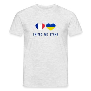 United we stand France and Ukraine - Men's T-Shirt - heather grey - Front - AI Model Male 178 dark (178cm)