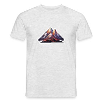 Mountain / Alps / Summit / Nature / Forest / Rock - Men's T-Shirt - heather grey - Front - AI Model Male 178 dark (178cm)