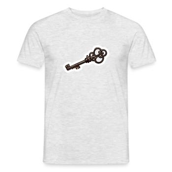 Schlüssel / Schloss / verschlossen / Sicherheit - Männer T-Shirt - Grau meliert - Vorne - AI Model Male 178 dark (178cm)