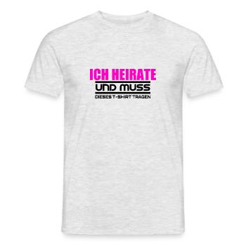 Bachelor Party / Marriage / T-shirt / Bachelor Party - Men's T-Shirt - heather grey - Front - AI Model Male 178 dark (178cm)