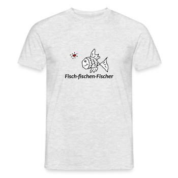 Fisch fischen Fischer - Männer T-Shirt - Grau meliert - Vorne - AI Model Male 178 dark (178cm)