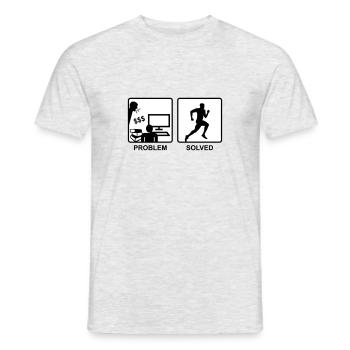 Laufen löst Probleme, Läufer - Männer T-Shirt - Grau meliert - Vorne - AI Model Male 178 dark (178cm)