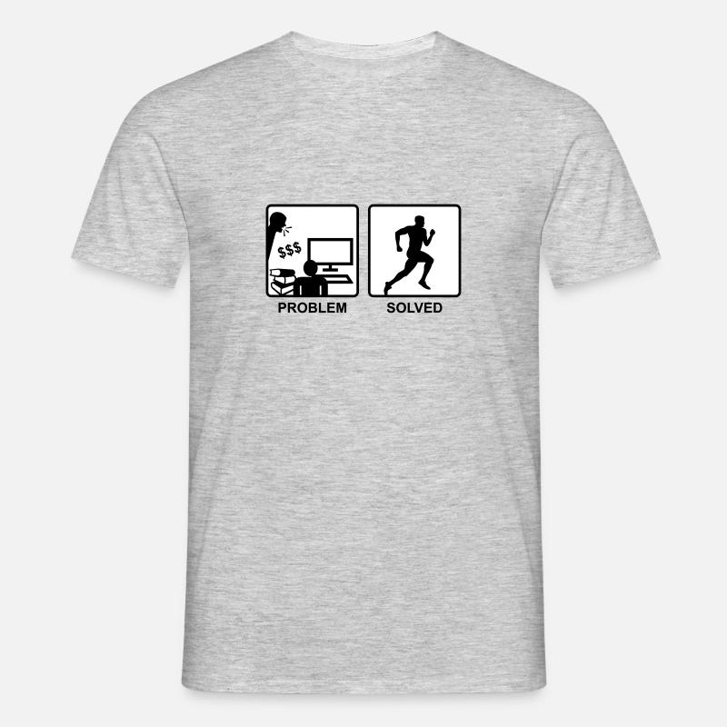 Running solves problems - Man - T-shirt Homme - gris chiné