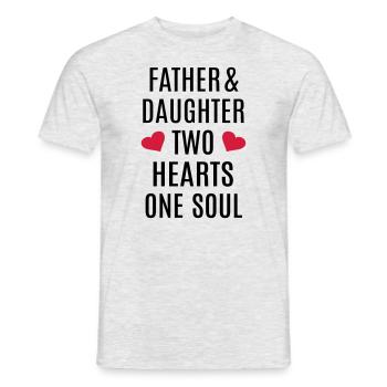 Père et fille coeur âme meilleur papa fête des pères - T-shirt homme - gris chiné - Devant - AI Model Male 178 dark (178cm)