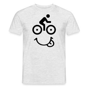 Bike face - Männer T-Shirt - Grau meliert - Vorne - AI Model Male 178 dark (178cm)
