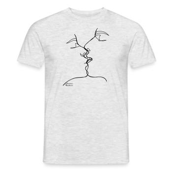 Valentinstag Kuss - Männer T-Shirt - Grau meliert - Vorne - AI Model Male 178 dark (178cm)