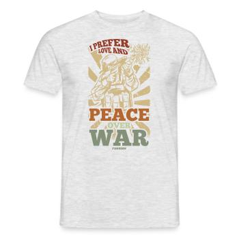 Je préfère la paix et l’amour - T-shirt homme - gris chiné - Devant - AI Model Male 178 dark (178cm)