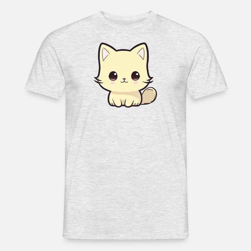 Kot Chibi - T-shirt męski - szary melanż