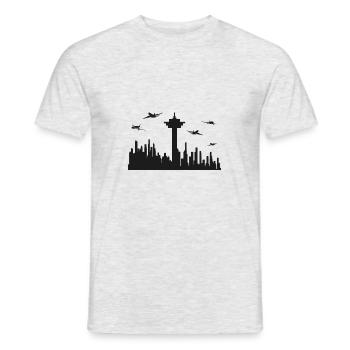 Contrôleur de la circulation aérienne Aviation Aviation Aviator - T-shirt homme - gris chiné - Devant - AI Model Male 178 dark (178cm)