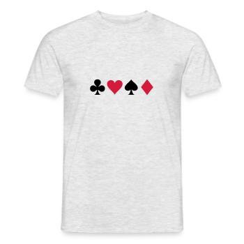 Poker, skat, jeu de cartes - T-shirt homme - gris chiné - Devant - AI Model Male 178 dark (178cm)