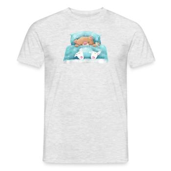 Teddybär Schläft - Männer T-Shirt - Grau meliert - Vorne - AI Model Male 178 dark (178cm)