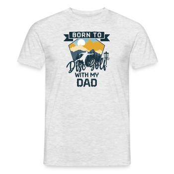Né pour jouer au disc golf avec papa - Frisbee - T-shirt homme - gris chiné - Devant - AI Model Male 178 dark (178cm)