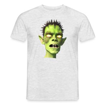 Zombie vert en 3D pour Halloween - T-shirt homme - gris chiné - Devant - AI Model Male 178 dark (178cm)