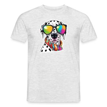 Dalmatien / Chien / Animal / Animal de compagnie / Aboiement - T-shirt homme - gris chiné - Devant - AI Model Male 178 dark (178cm)