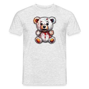 Ours en peluche / Peluche / Animal en peluche / Idée cadeau - T-shirt homme - gris chiné - Devant - AI Model Male 178 dark (178cm)