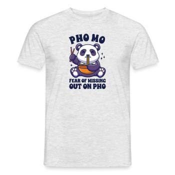 Funny Pho Cute Panda Eating Pho - Men's T-Shirt - heather grey - Front - AI Model Male 178 dark (178cm)