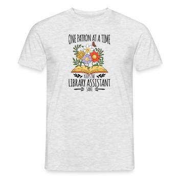 Library Aide Funny Library Assistant - Men's T-Shirt - heather grey - Front - AI Model Male 178 dark (178cm)