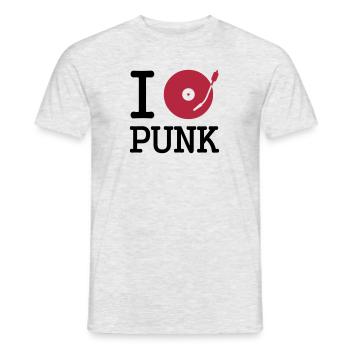 I dj / play / listen to punk - Männer T-Shirt - Grau meliert - Vorne - AI Model Male 178 dark (178cm)