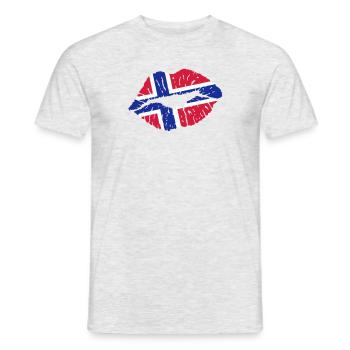Kiss (Norway, Iceland) - Men's T-Shirt - heather grey - Front - AI Model Male 178 dark (178cm)