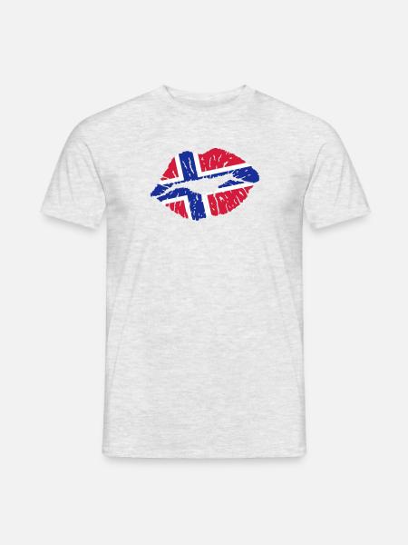Kussmund (Norwegen, Island) - Männer T-Shirt - Grau meliert