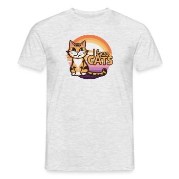 I love cats - Men's T-Shirt - heather grey - Front - AI Model Male 178 dark (178cm)