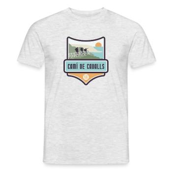 Cami de Cavalls - GR 223, Menorca - Männer T-Shirt - Grau meliert - Vorne - AI Model Male 178 dark (178cm)