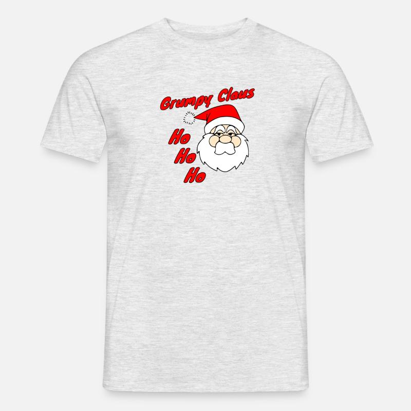 Grumpy Claus HoHoHo - Männer T-Shirt - Grau meliert