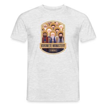Voronet Kloster – Rumänien - Männer T-Shirt - Grau meliert - Vorne - AI Model Male 178 dark (178cm)