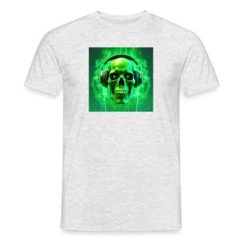 SkullWave Beats - Männer T-Shirt - Grau meliert - Vorne - AI Model Male 178 dark (178cm)