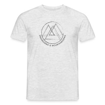 Mountains / Engineering and Mountaineering - Men's T-Shirt - heather grey - Front - AI Model Male 178 dark (178cm)