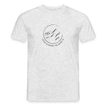 Berge / Home is where the heart is - Men's T-Shirt - heather grey - Front - AI Model Male 178 dark (178cm)