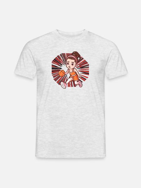 Basketball Slamdunk - Männer T-Shirt - Grau meliert