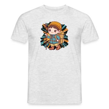 Hiking Pilgrims Mountaineering - Men's T-Shirt - heather grey - Front - AI Model Male 178 dark (178cm)