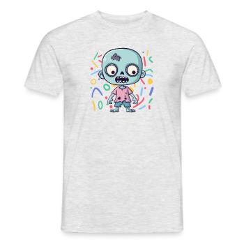 Zombie Jäger Grab - Männer T-Shirt - Grau meliert - Vorne - AI Model Male 178 dark (178cm)