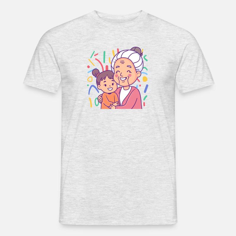 Oma Großmutter Großeltern - Männer T-Shirt - Grau meliert