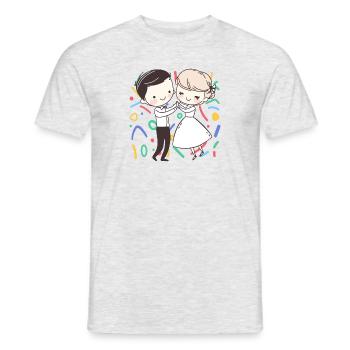 Danseuse dansante - T-shirt homme - gris chiné - Devant - AI Model Male 178 dark (178cm)