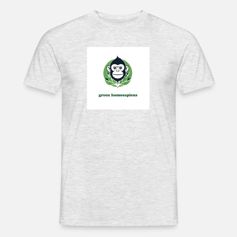 Der grüne Affe - Männer T-Shirt - Grau meliert